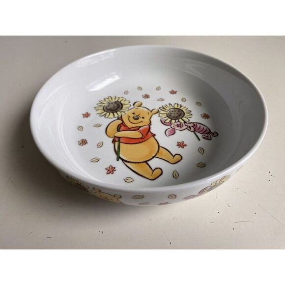 Disney Winnie the Pooh Piglet Sunflower Dinner Serving Pasta Dish Bowl Fall NEW - Picture 1 of 13